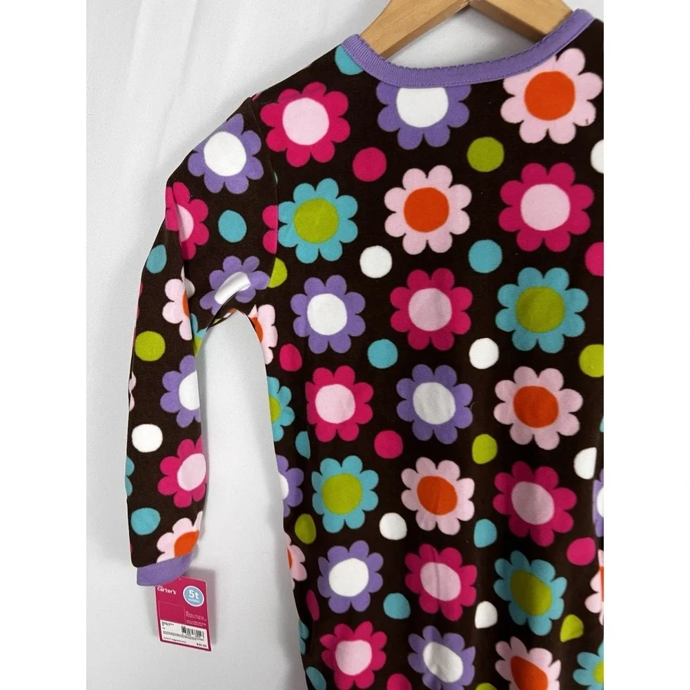 Carter's Girls Footed Flannel Pajamas Size 5T